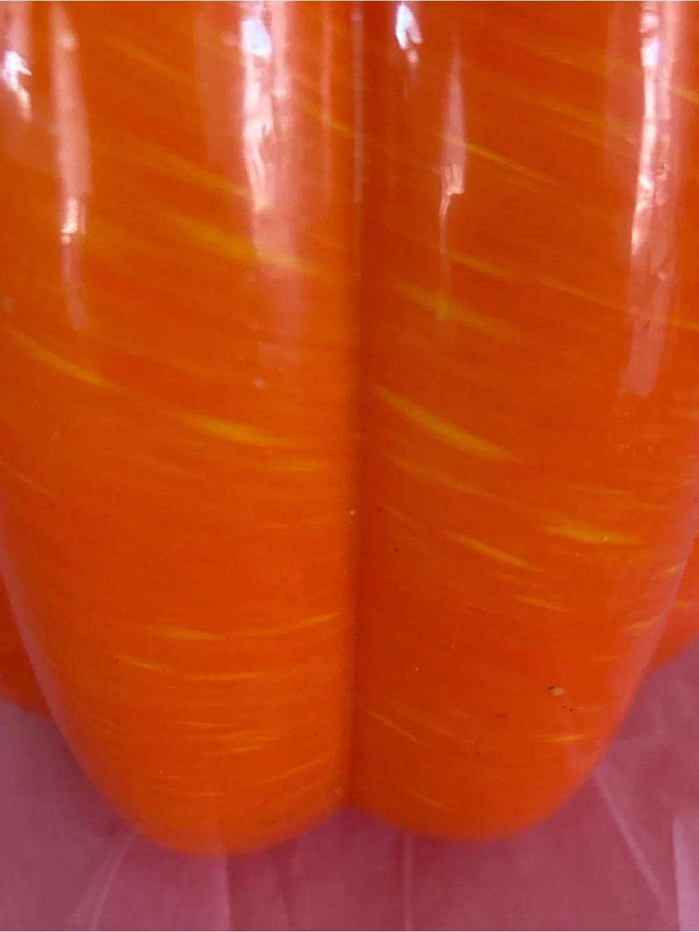 Handblown Glass Oranges Pumpkin Brown Stem
